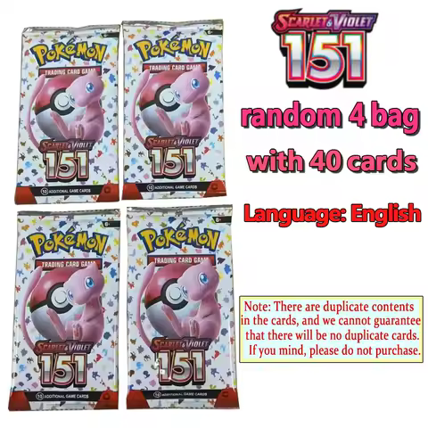 360Pcs/Box Anime Pokemon Card Scarlet Violet 151 English SV2a Version TCG Classics Expansion Booster Box Trade Card Gifts