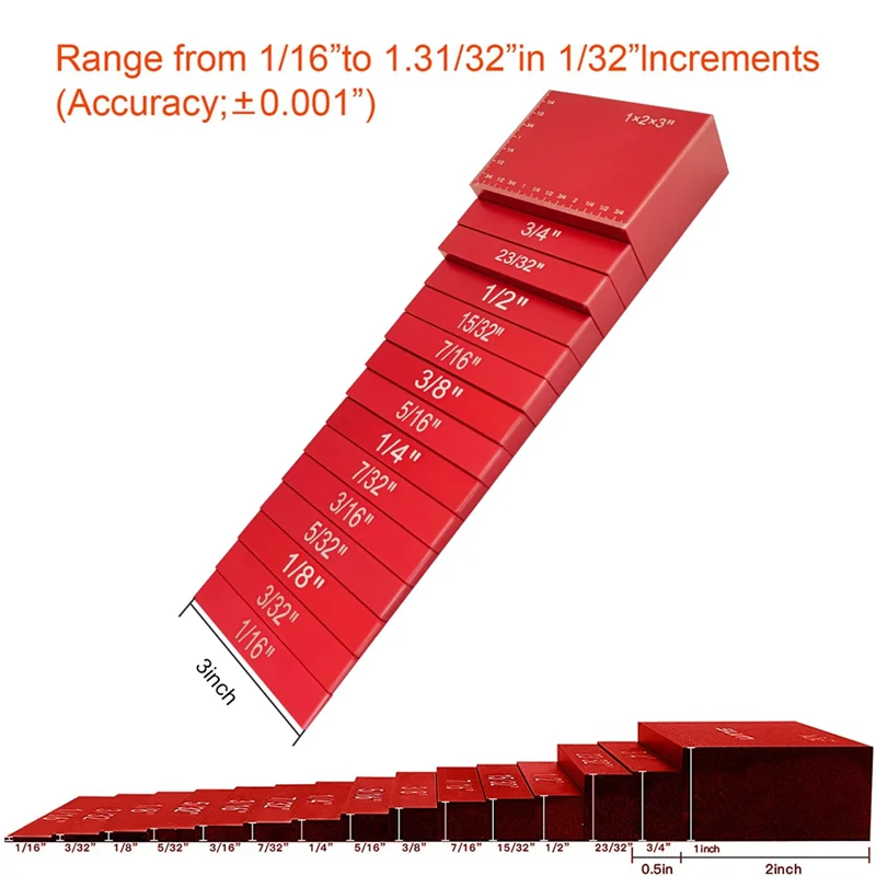 On sale Adjustable Woodworking Pad Block Height Gauge Table Saw Height Gauge Setup Blocks Guage