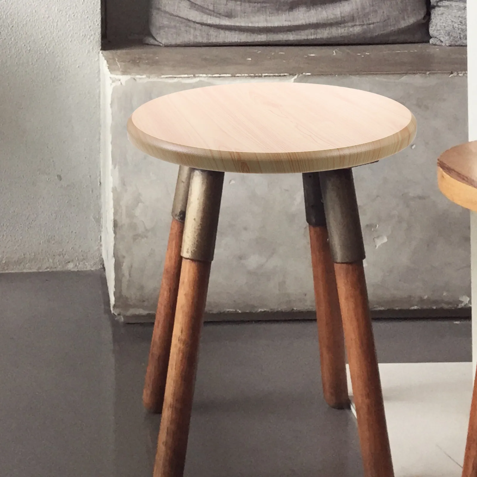 Wooden Round Stool Seat Replacement Sturdy Wood Grain Bar Stool Seat Cover for Kitchen Dining Room Restaurant Home