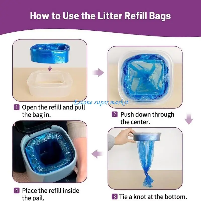090B Diaper Garbage Bag Refills Scent Locking Diaper Disposal Refill Bags set Pack of 8 for Diaper Disposal Systems