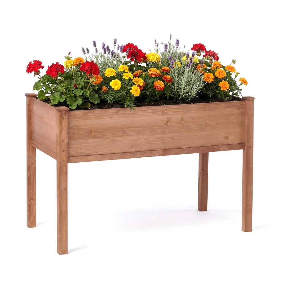 48x24x30 inch Raised Garden Bed with Legs Elevated Wooden Planter Box for Outdoor Plants Flowers Fruits Vegetable Herb Growing