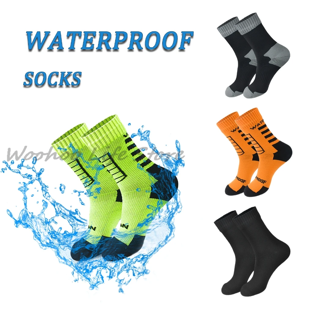 

Waterproof Hiking Socks Mid Calf Quick Dry Outdoor Trekking Socks For Camping Skiing River Crossing Breathable Walking Socks
