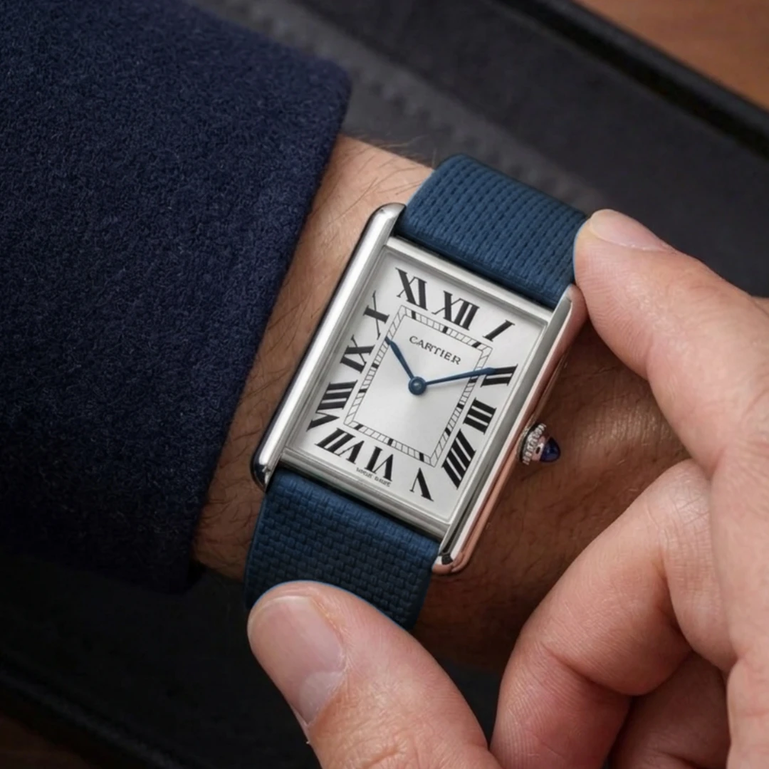 20mm 22mm Sailcloth FKM Rubber CTS Watch Strap Fit For Cartier Tank / Jaeger-LeCoultre Reverso /Piaget/Quick Release Watch Band