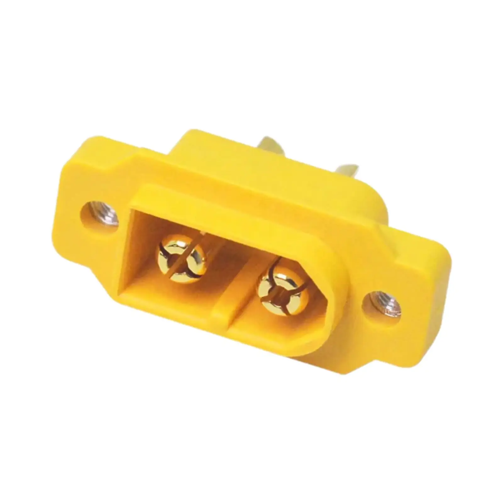 XT60BE-M Panel Mount Male Connector 60A 500V DC Gold Plated Yellow for Drone RC Solar EV