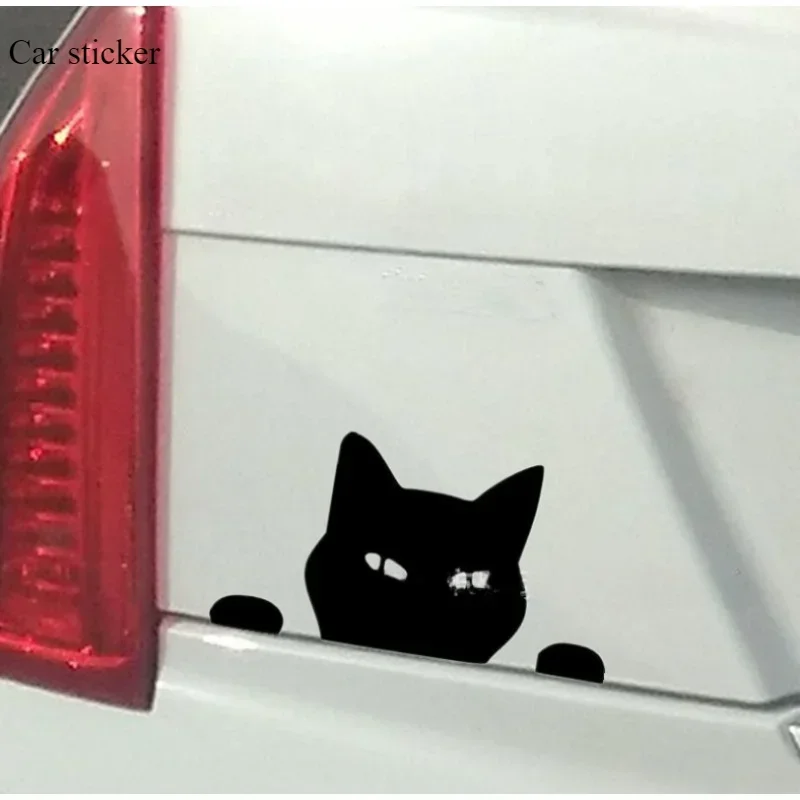 Naklejki samochodowe Wodoodporne Anime Cartoon Czarny kot Sneak Samochód Elektryczny motocykl Komputer Śliczna naklejka dekoracyjna Akcesoria samochodowe