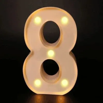 Nummerletterlamp Lichtgevend Alfabet Led-Verlichting Versiering Nachtlampje Voor Thuis Bruiloft Verjaardag Kerstfeest Decoratie