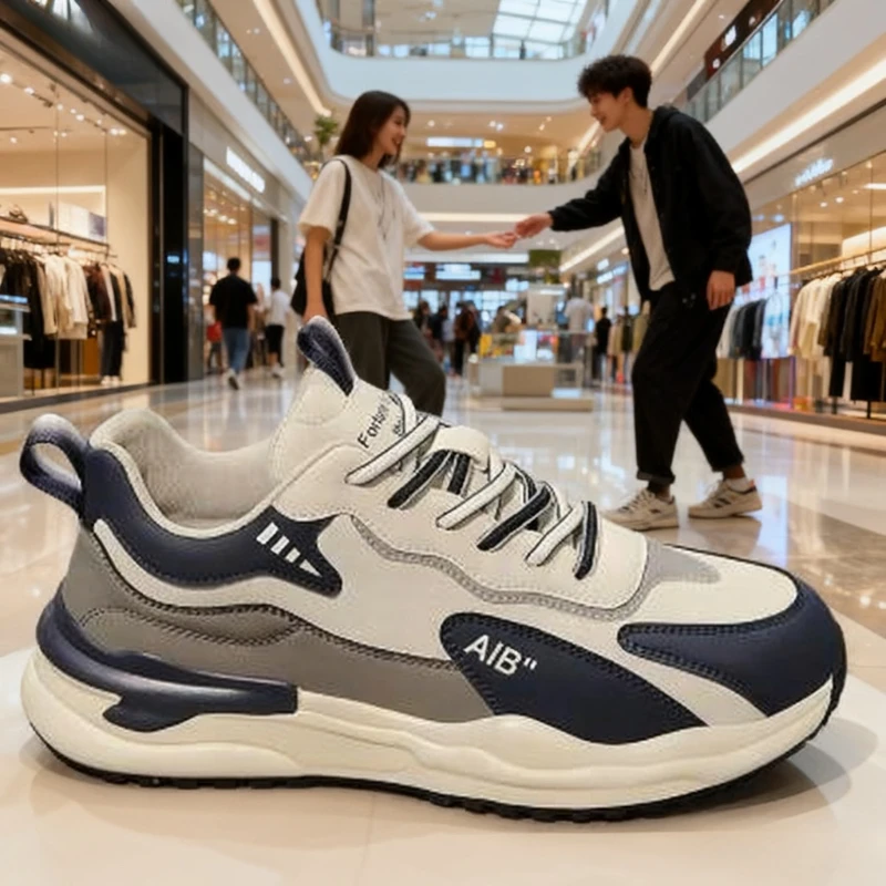 Męskie buty outdoorowe na cztery pory roku 2025, oddychające, modne buty trekkingowe, antypoślizgowe buty do skateboardingu z miękką podeszwą.