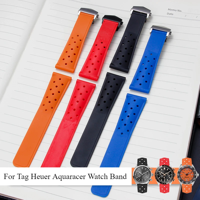 bracelets-de-montre-durables-et-resistants-a-l'usure-22mm-pour-tag-heuer-aquaracer-serie-f1-etanche-resistant-a-la-sueur-en-silicone-multicolore