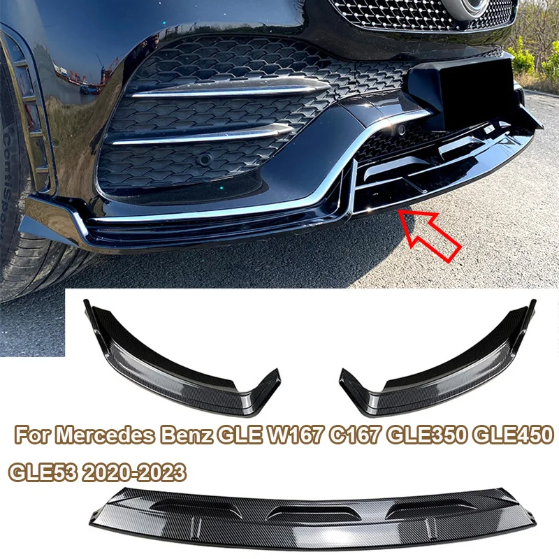 

Front Bumper Lip Splitter Diffuser Spoiler Guard Canard Deflector For Mercedes Benz GLE W167 C167 GLE350 GLE450 GLE53 2020-2023