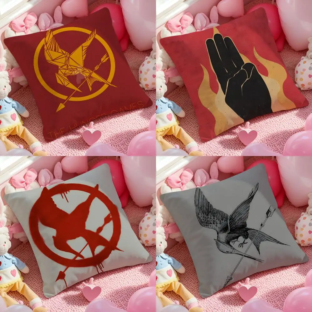 T-The H-HungerS G-Games Cushion Cover Pillow Case Plush Fabric Soft Double Sided Print Home Sofa High Quality Cushion