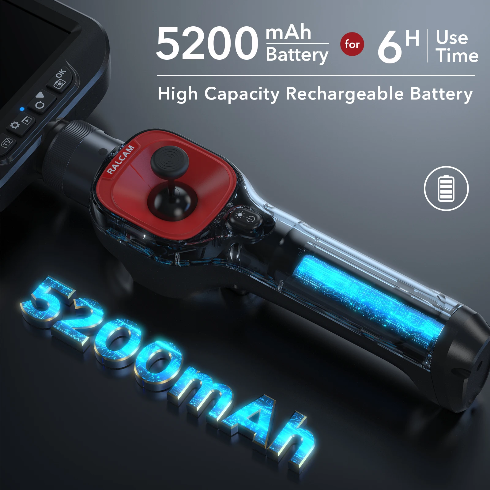 F606B كاميرا دوارة 360 درجة 4.3 بوصة المنظار 6 مللي متر 1080P كامل عالية الوضوح المنظار التفتيش الصناعي التحقيق البصري