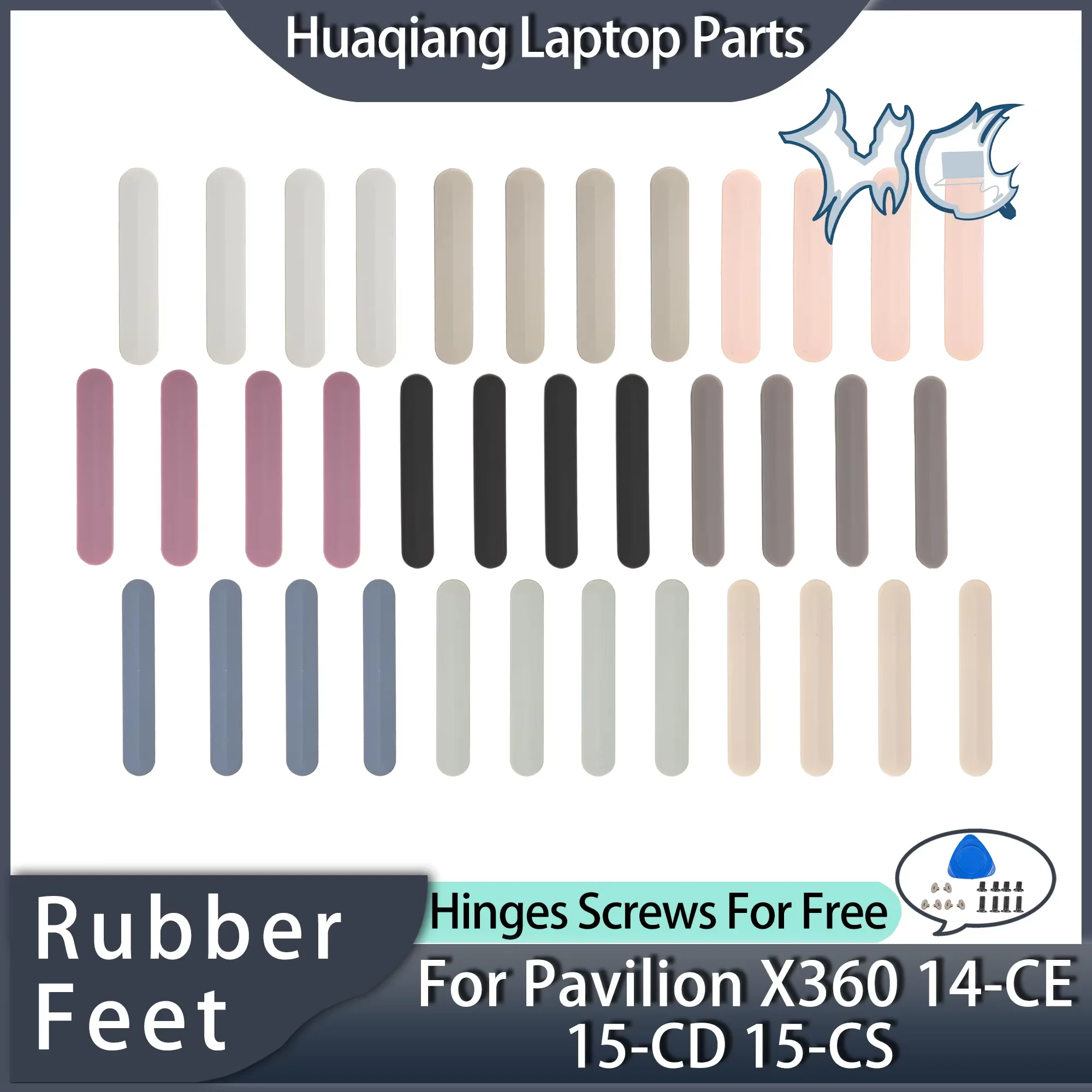 Funda de goma para HP Pavilion X360 14-CE 14-CD 15-CS 15-CW 15-CB, funda inferior para portátil, reemplazo de patas de goma, 2 uds./4 uds.