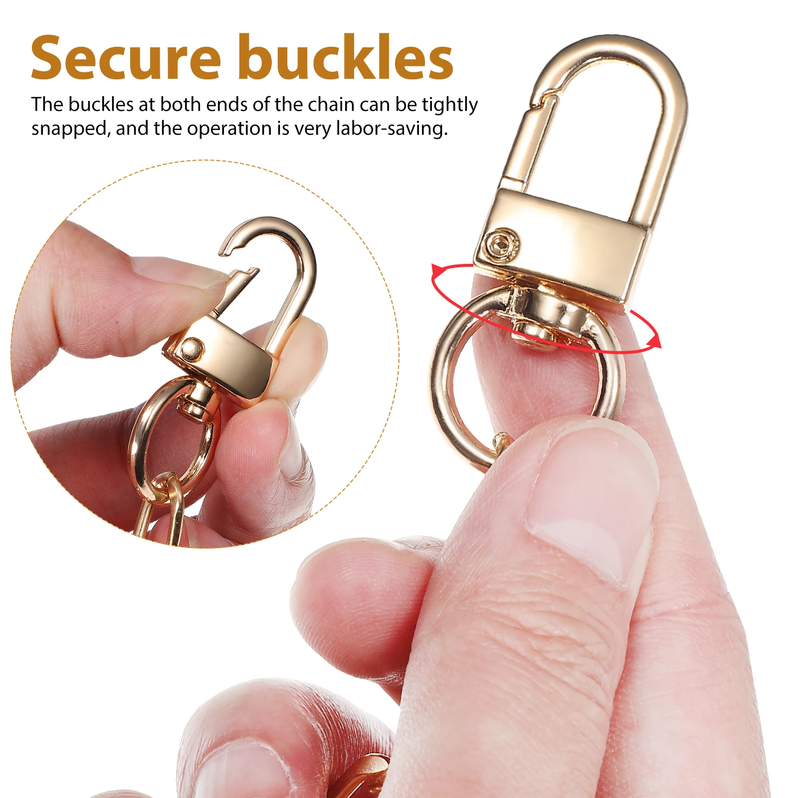 2pcs Golden For Bag Extender Straps Metal Purse Chain Crossbody Strap Shoulder Bag Chain Handbag Purse Accessories