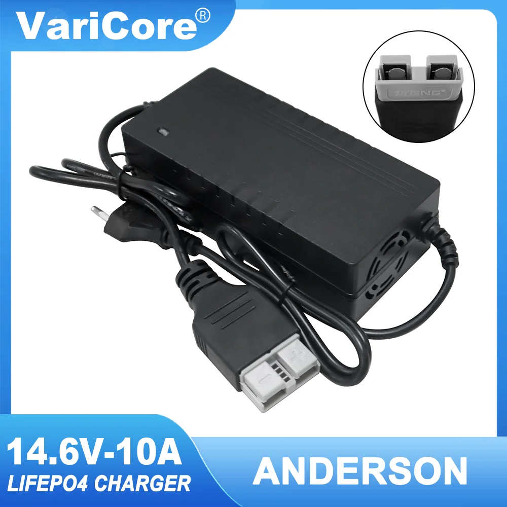 VariCore-High Power Lithium Iron Phosphate Battery Pack, LiFePO4 Charger, 14.6V, 12.8V, 110-220V, 10A, 4S