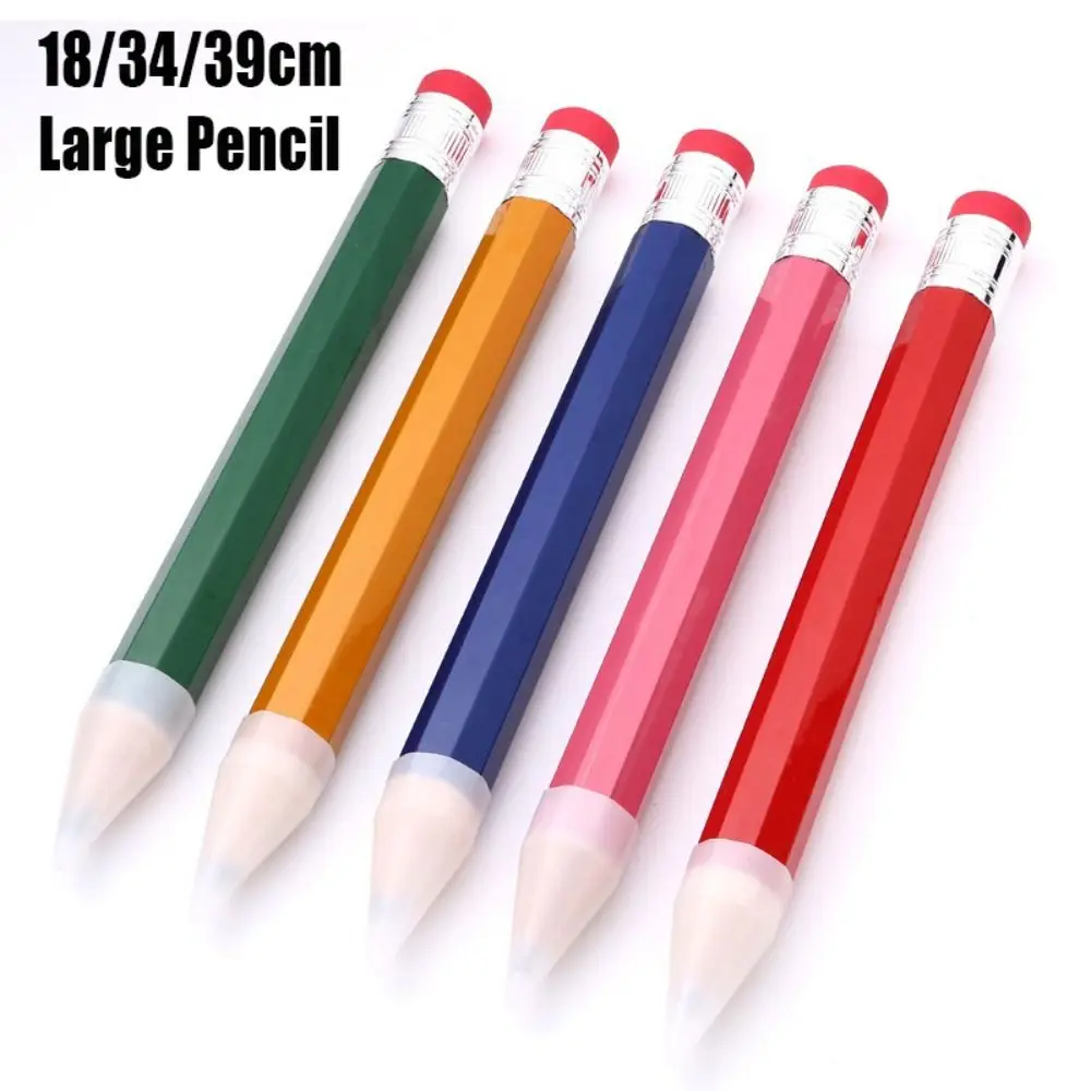 High Quality Wooden Giant Pencil With Eraser Novelty Toy Big Pencil Performance Prop 18/34/39CM Large Wood Pencil Artist