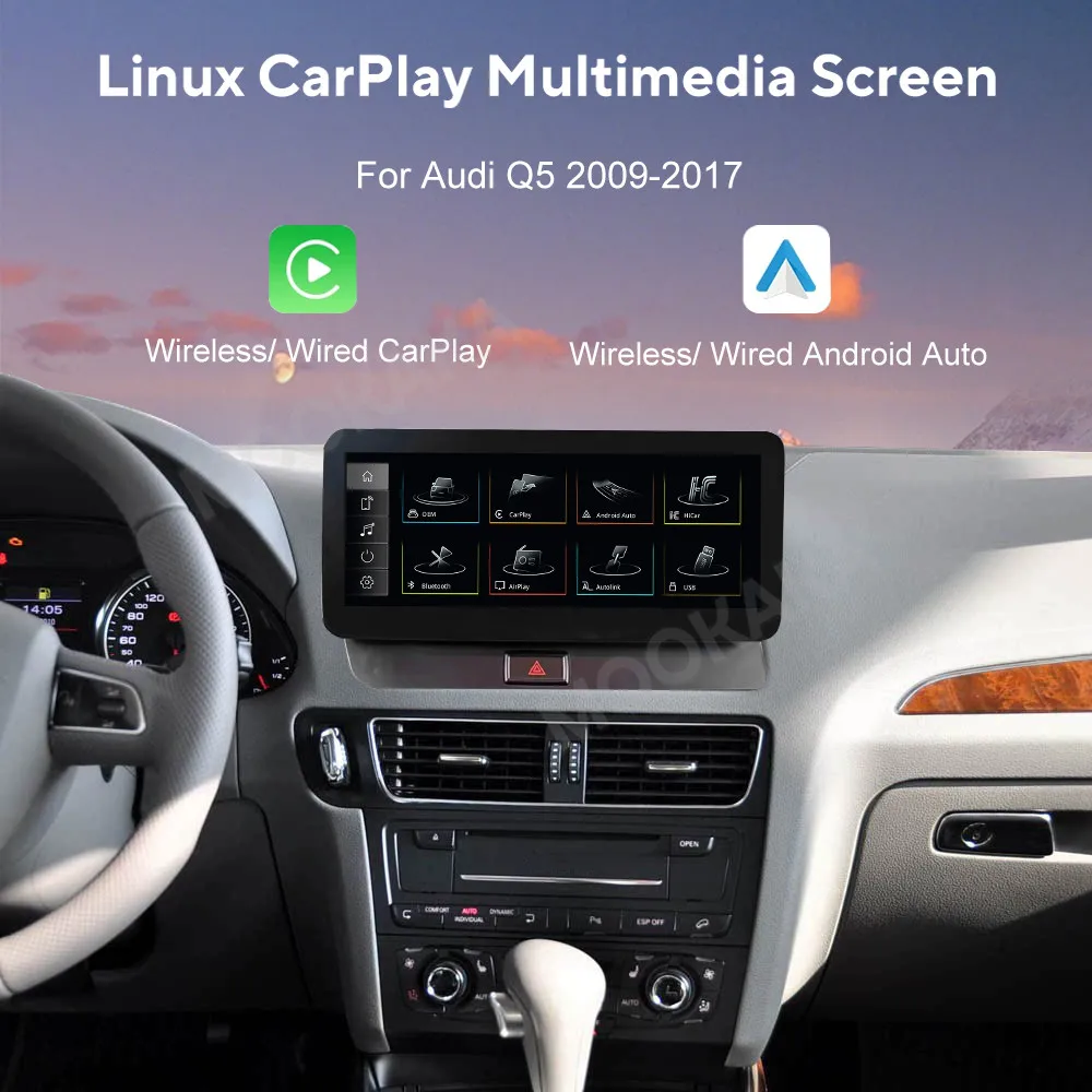 12,3 Zoll Linux Bildschirm mit Mirror-Link für Audi Q5 2009-2017 Upgrade Wireless CarPlay Auto Autoradio IPS Head Unit