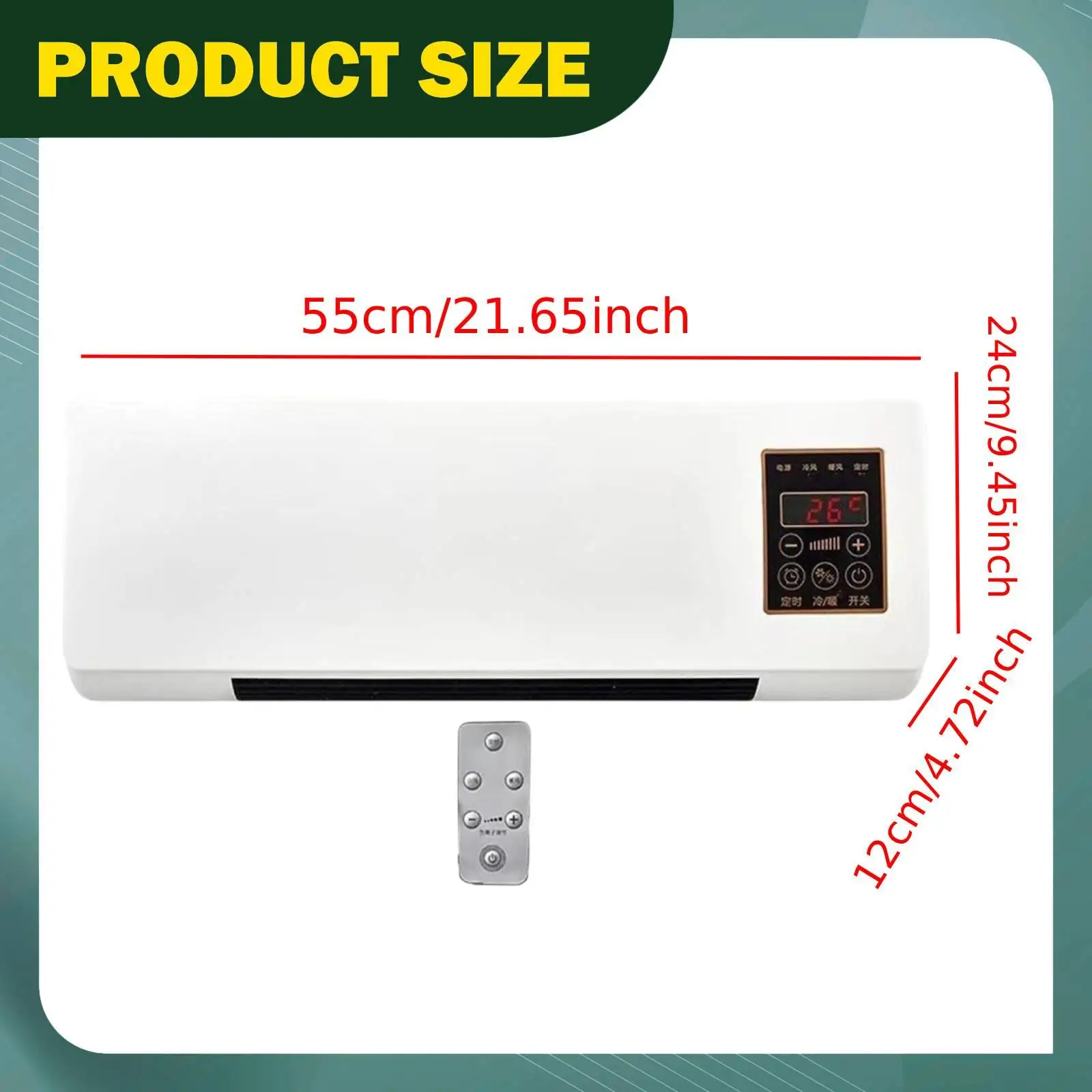 Electric Heater Jp Plug Low Noise Timer Adjustable Dual Use Portable Wall Mounted Air Conditioner for Bathroom Indoor Office Electric Heater Jp Plug Low Noise Timer Adjustable Dual Use Portable Wall Mounted Air Conditioner for Bathroom Indoor Office