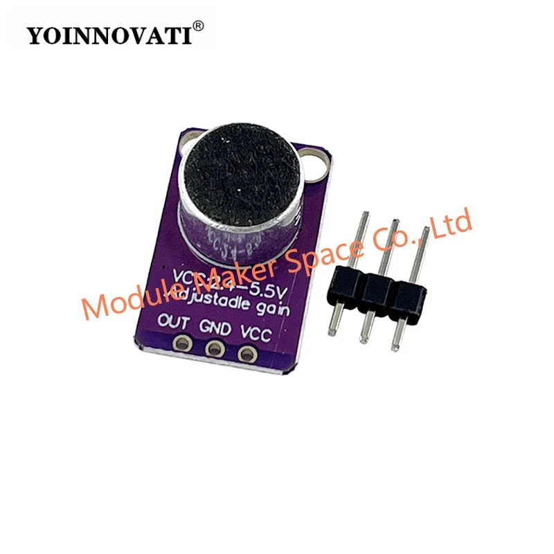GY-MAX4466 MAX4466 Electret Microphone Amplifier Module Adjustable Gain OUT GND VCC Amplifier Board 2.4-5V DC