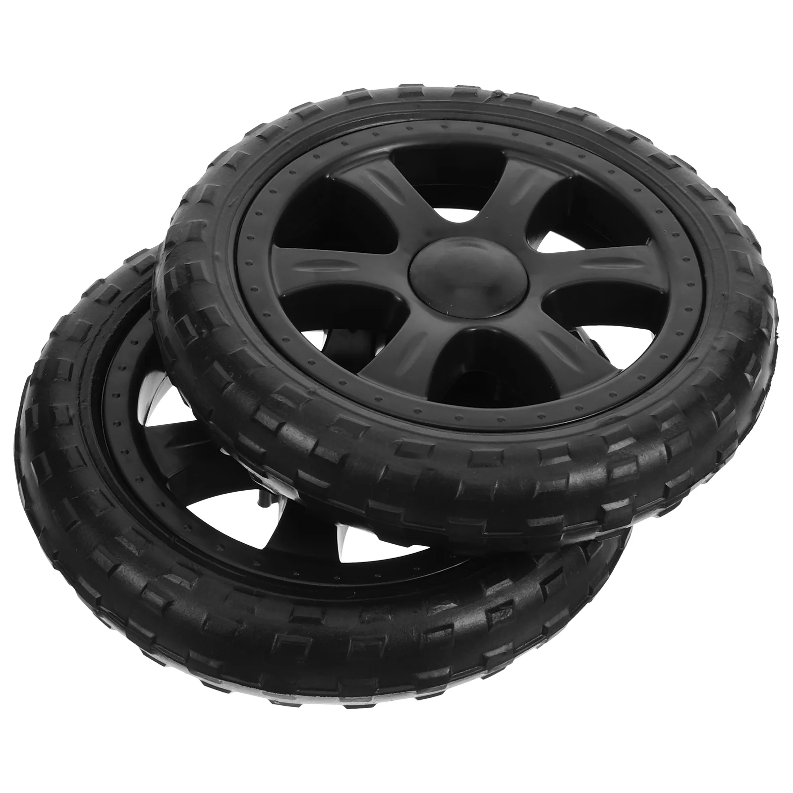 2 Pcs Two Wheeler Shopping Cart Wheels Baby Wheeled Automatic Plastic Inflatable Diapers Laundry