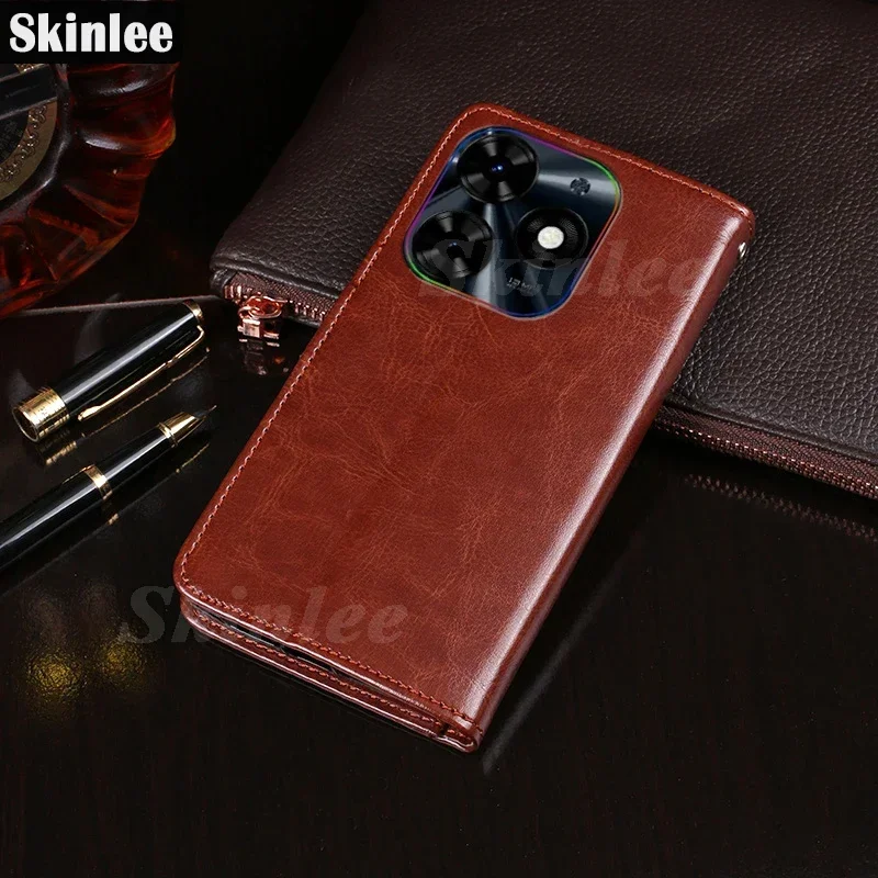 

Skinle For Tecno Spark Go 2024 Flip Case With Card Slot Leather Wallet Pocket Shell For Tecno Spark Go 2023 Pop 8 20C Back Coque