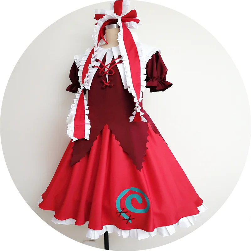 《Tamaño personalizado》 Anime Touhou Project Kagiyama Hina Cosplay Disfraz Vestido Peluca de Halloween Navidad