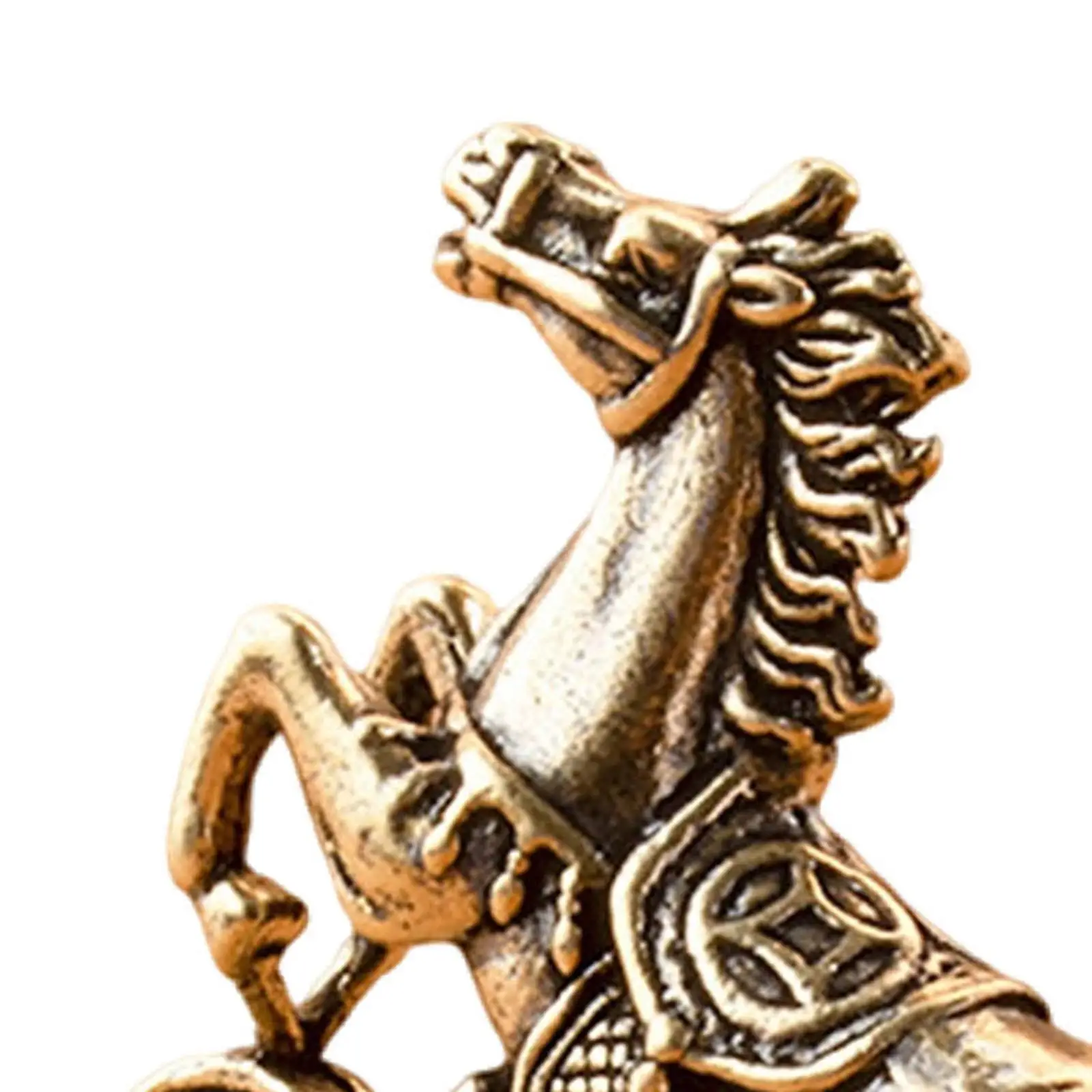 Money Running Horse Statue Brass Collectible Animal Sculpture Gift for Friends Feng Shui Home Decor