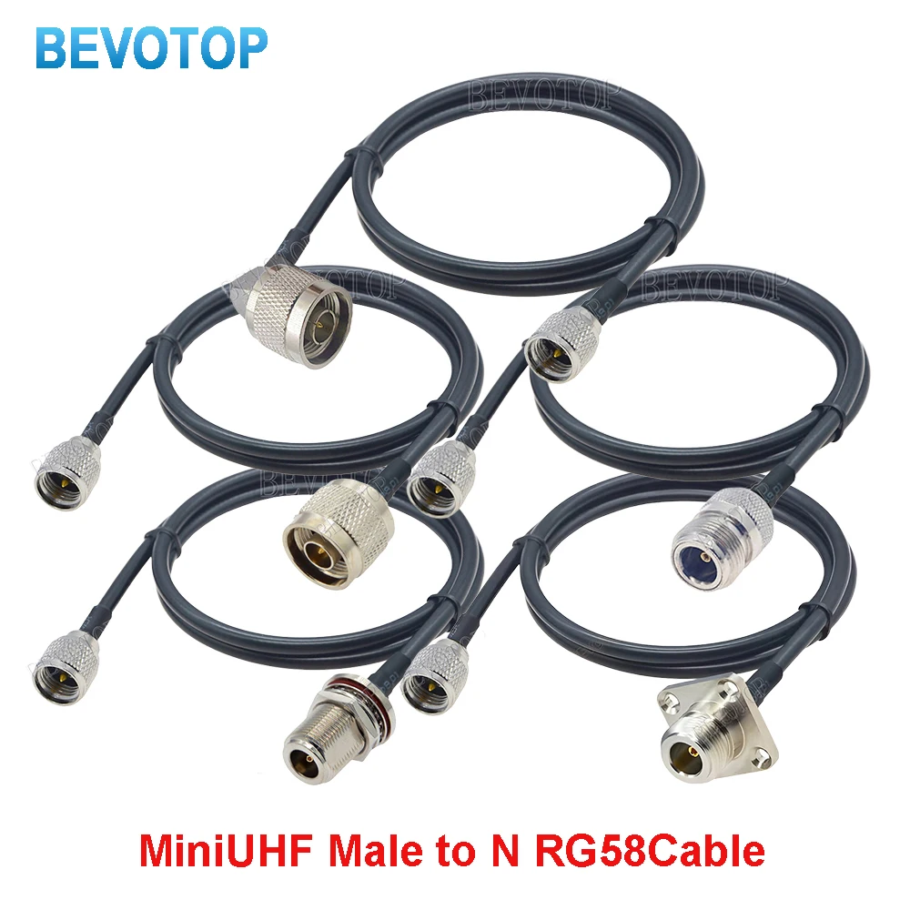 1PCS RG58 Coaxial Cable N Male to MiniUHF Male Connector RF Jumper Pigtail 10CM-30M Wire Terminal for Electronics