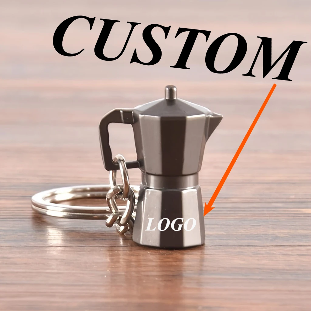 1 قطعة سلسلة المفاتيح المخصصة شخصية معدنية صغيرة اليد يخمر القهوة المفاتيح مخصصة حلقة رئيسية اكسسوارات السيارات هدية بالجملة