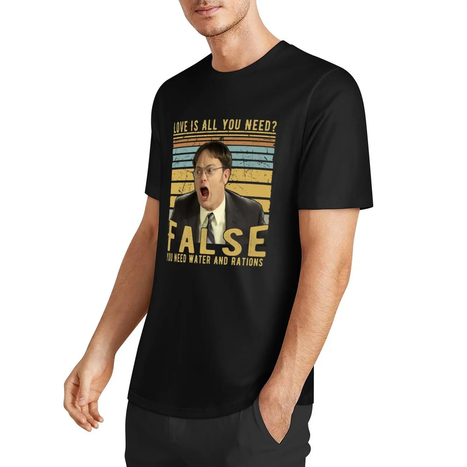 Dwight Schrute Funny Quote False T-Shirt baggy shirts customizeds summer tops vintage graphic tee T-shirt men