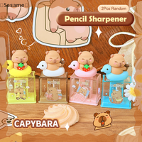 2Pcs Kawaii Portable Capybara Pencil Sharpener Cartoon Pencil Sharpener Office School Supplies Student Stationery Gifts