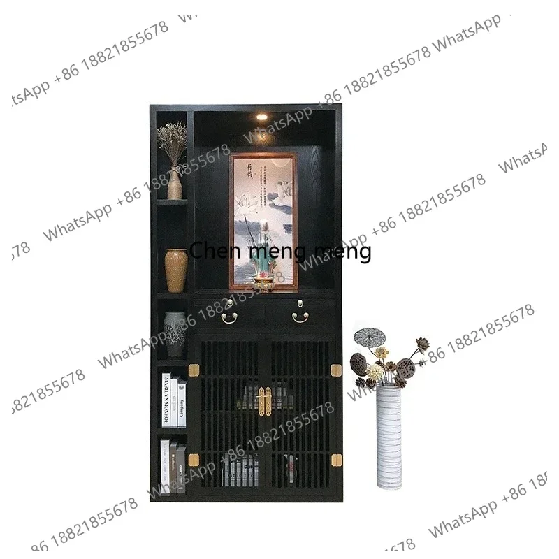 Solid Wood Buddha Shrine Clothes Closet with Door Altar Altar Altar Buddha Cabinet Shrine God Cabinet
