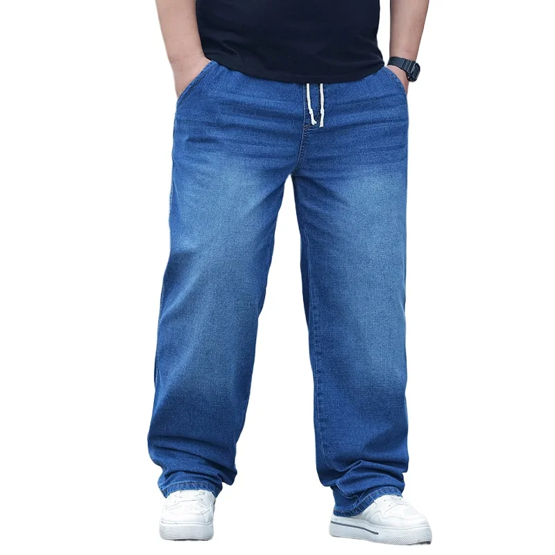 2026 8XL Oversized Jeans For Men Elastic Waist Loose Fit Comfortable Denim Pants Plus Size 150KG Casual Streetwear Trousers New