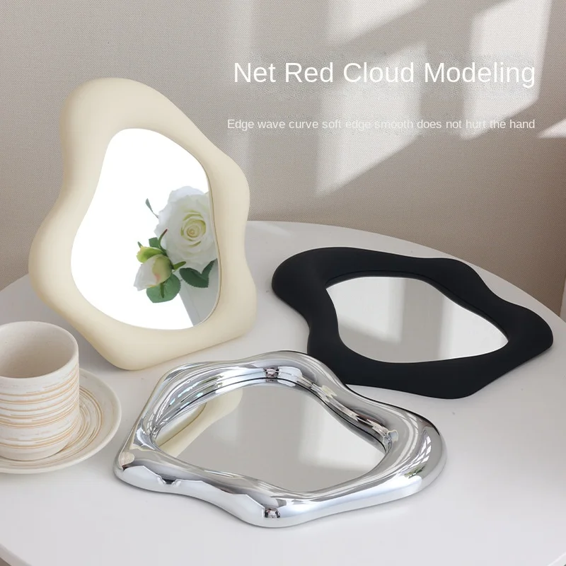 Desktop Vanity Mirror Large Portable Princess Aesthetic with Stand for Home Dorm Decor Instagram Trendy Style Gift