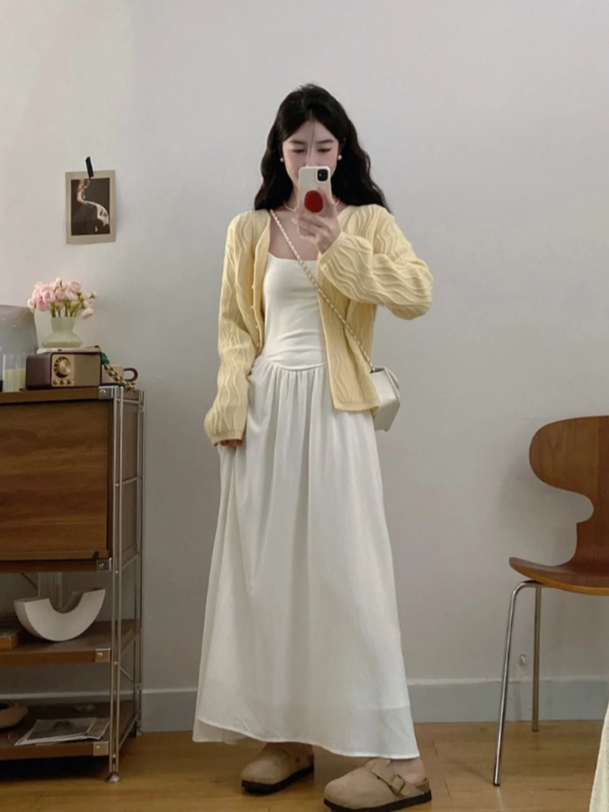 

plus Size Women's Sweet Sle Knitted Wrap Cardigan Sweater Dr Two-Piece Set Autumn Faion Casual Comfortable A-Line Skirt