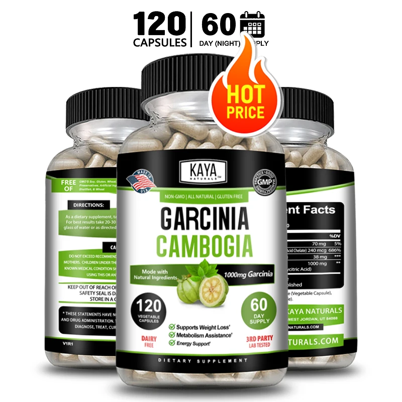 Garcinia Cambogia Fat Burner - 1000 Mg Extract - Appetite Suppressant Fat Burner for Men and Women, Carb Blocker Metabolism