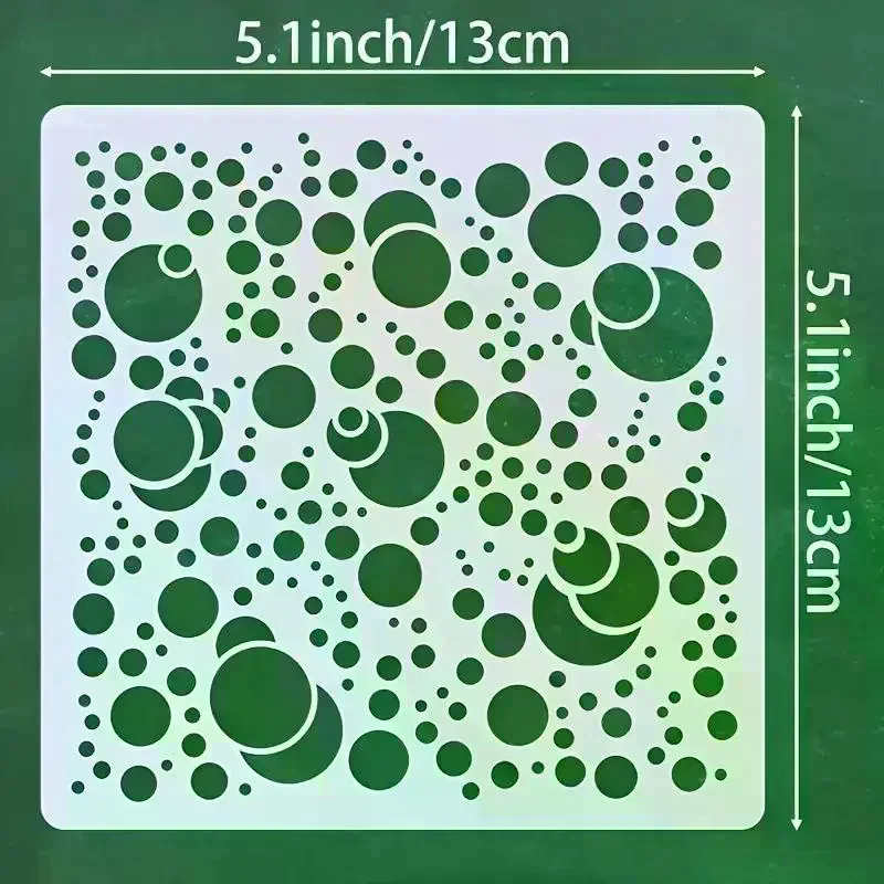 5.1inch Circle Dot Pattern Stencil For DIY Painting On Wood Fabric Paper Wall Decor 4Pcs