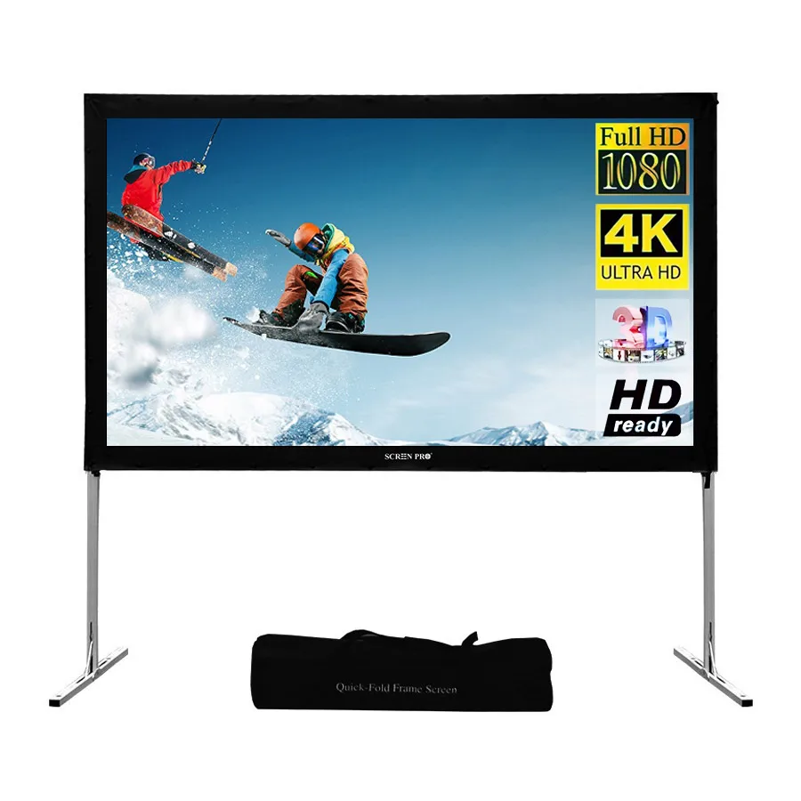 

Projector Screen with Stand 120 144 inch 16:9 4K 1080 HD Portable Projection Screen for Home Office Theater Cinema