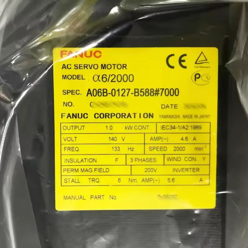 

A06B-0127-B588 Fanuc Servo Motor Tested Ok A06B 0127 B588