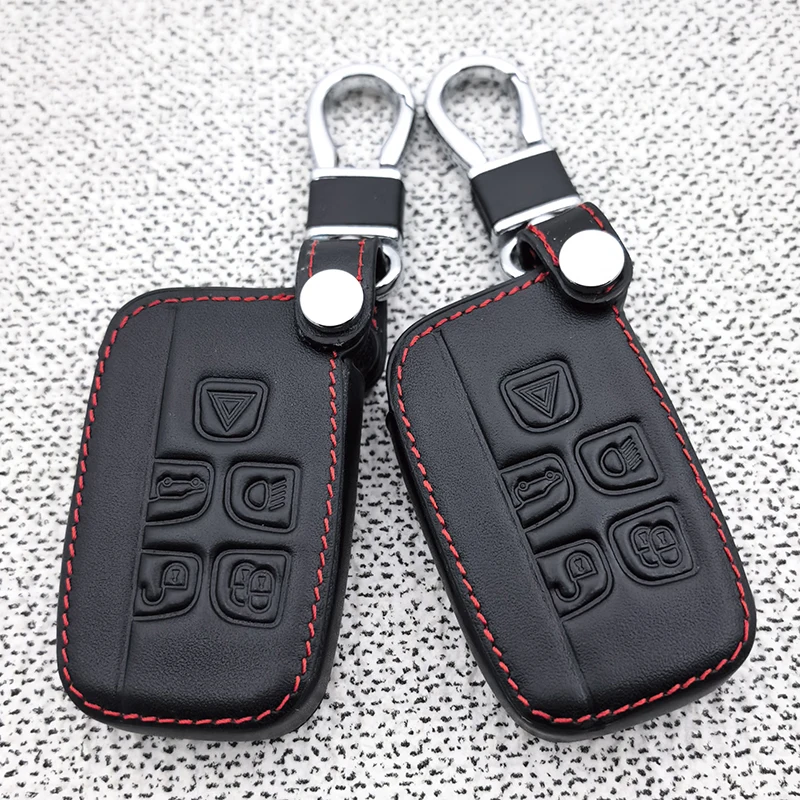 Auto-Leder-Schlüsselhülle für Land Rover Range Rover Sport Evoque Freelander Velar Discovery 4 Jaguar XE XJ XF Guitar