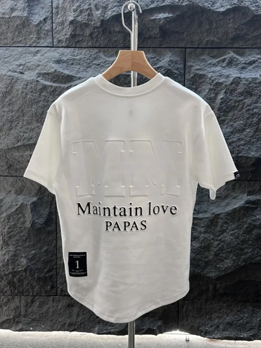 Camiseta De Manga Corta Para Hombre Estilo Casual Moda Verano 2025 Camiseta De Base Con Estampado De Letras Acero Ajustada