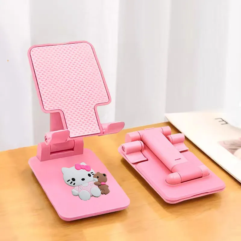Hello Kitty Foldable Mobile Phone Holder Stand Desk Mount Table Flexible Adjustable Desktop Live Lazy Bracket Support All Phones