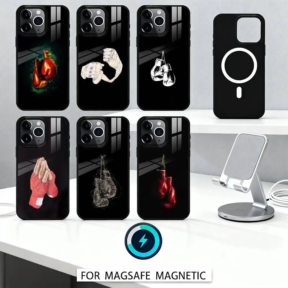 Capa de telefone com luva de boxe A-Art Streetwear para iPhone 16,15,14,13,12,Pro,Max, magnética para carregamento sem fio Magsafe