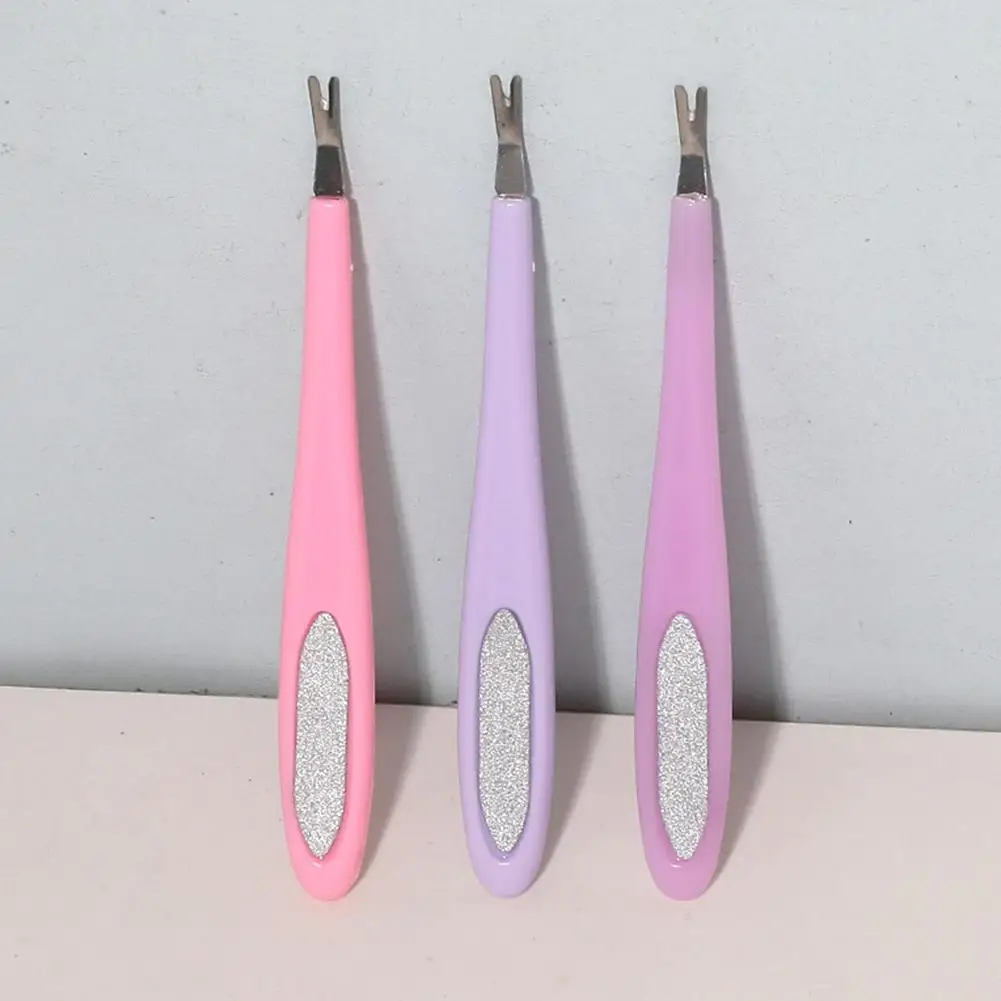 1PC ネイルキューティクルプッシャーペディキュアネイルキューティクルリムーバーツール爪の角質フォークニッパープッシャーマニキュアトリマー