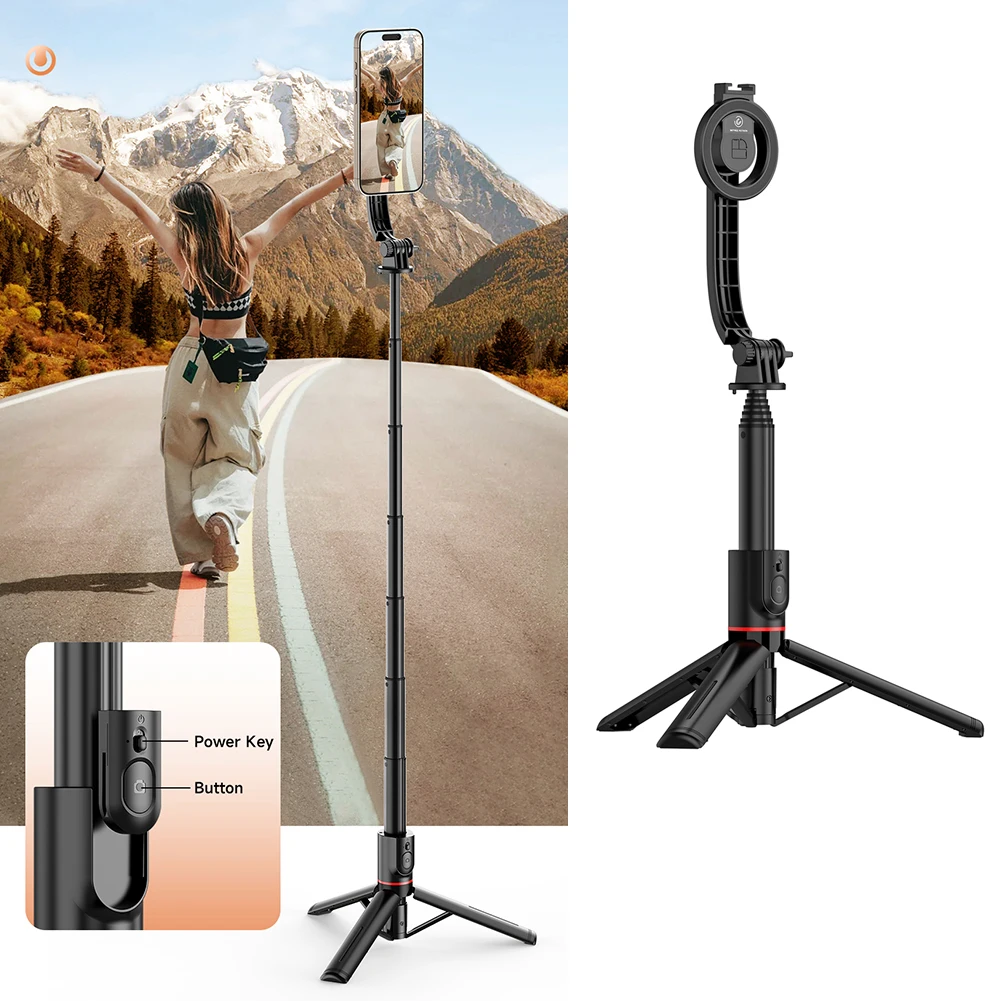 Trépied de perche à selfie magnétique en alliage d'aluminium, perche à selfie durable pour mariage et voyage, degré d'usure