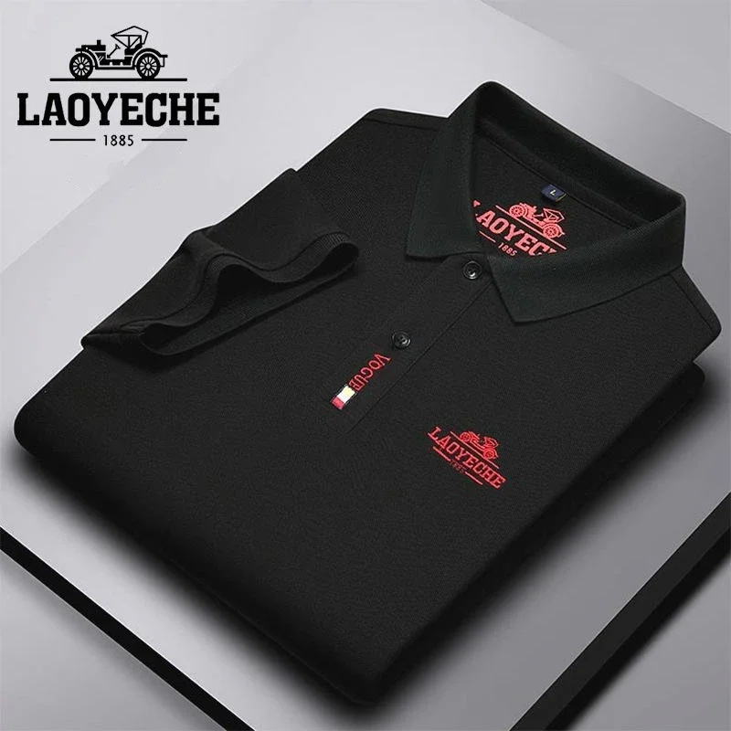 High End Embroidered Vintage Car Polo Shirt, Summer Men\'s Fashion, Business, Leisure, Comfortable and Breathable T-shirt Top