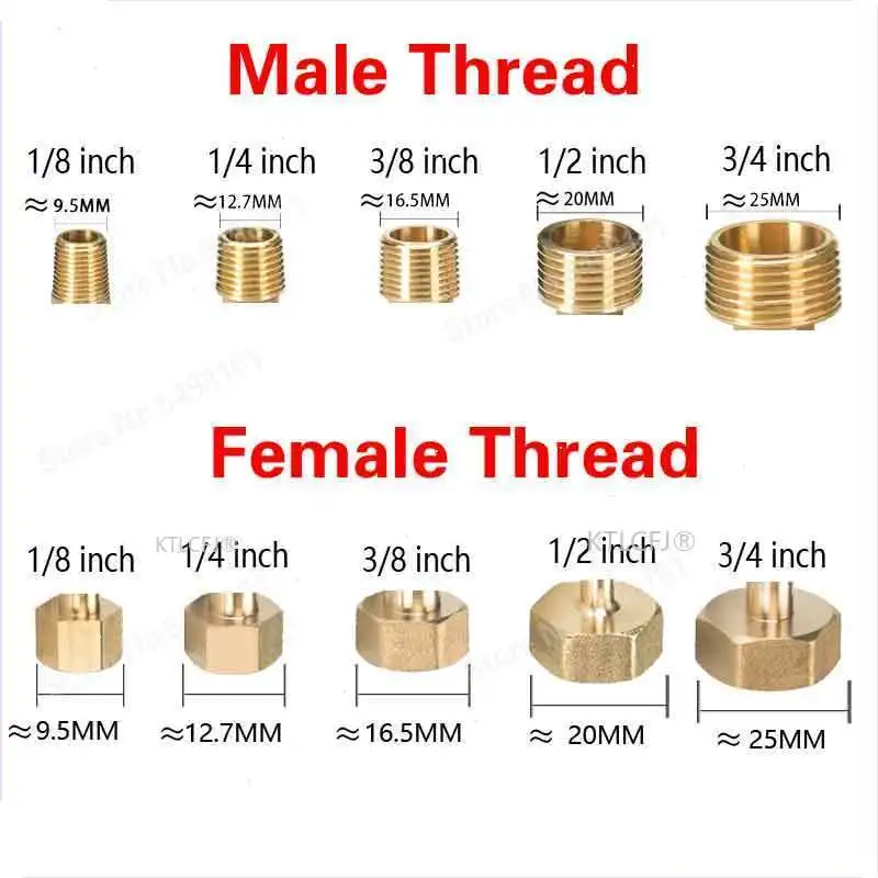 Brass Pipe Connectors 6mm 8mm 10mm 12mm 14mm 16mm 19mm Barbed 1/8\