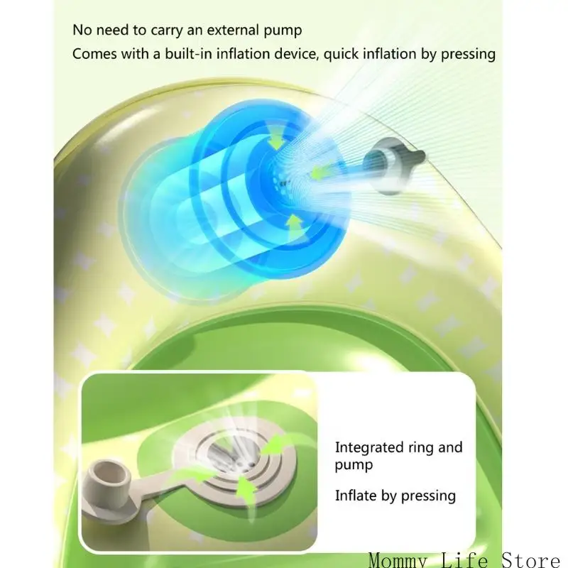 Mat agua para niños Mat bomba desinflamiento rápido Dispositivo flotante plegable para viajar para viajar