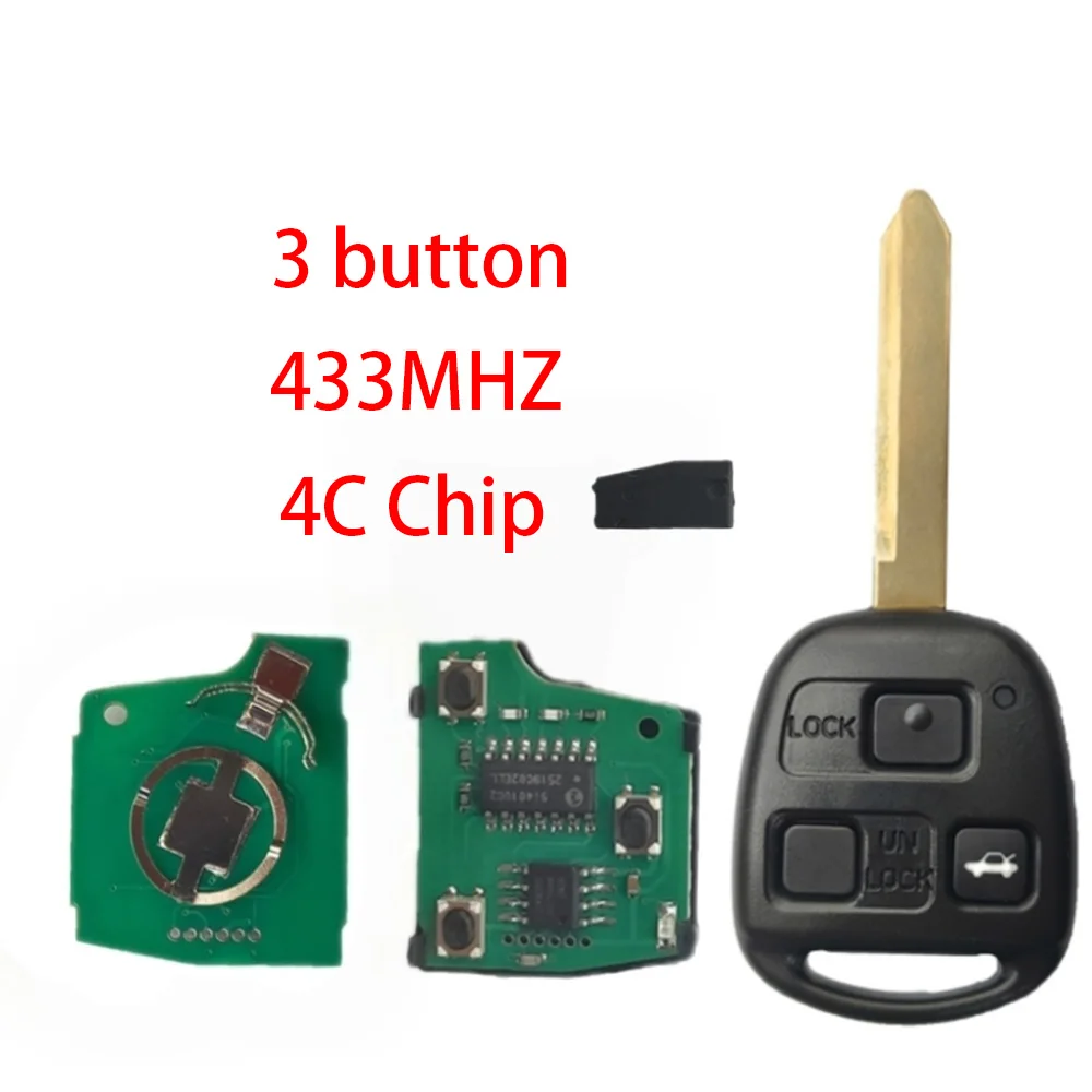 P/N: 89071-0D010/89071-0D030/89071-05010 433MHz 4D70/4C/4D67 Chip TOY47 Blade Car Key for Toyota Corolla Yaris Avensis 1998+