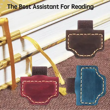 1個皮革書籤筆套磁性扣磁夾筆記本書籤頁分隔器文具用品 10 最佳銷售 皮革書籤 - №1