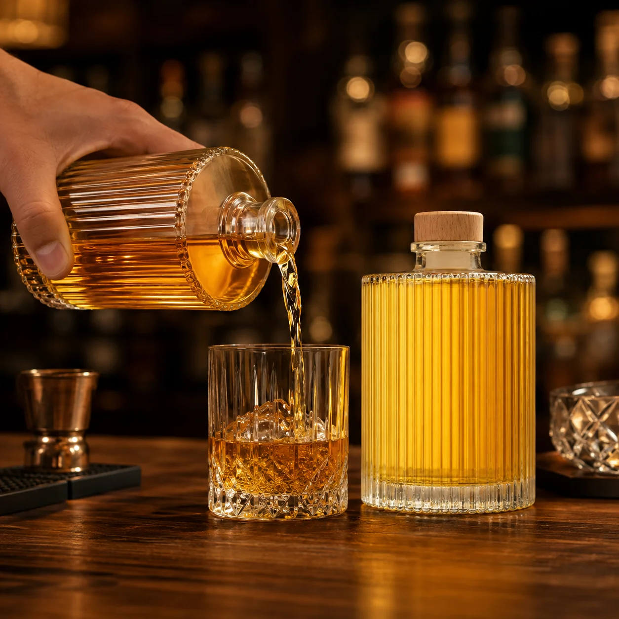 200ml Geribbelde glazen whisky - Bottle Stopper Set recensie en prijs